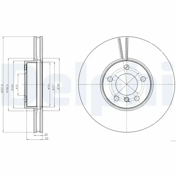 Delphi Ön Fren Diski – BG9061 ürün görseli