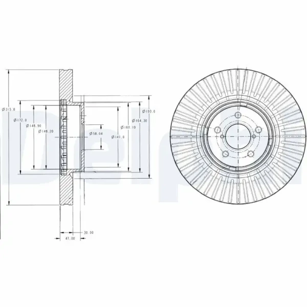 Delphi Ön Fren Diski – BG9105 / OEM 26300AG001
