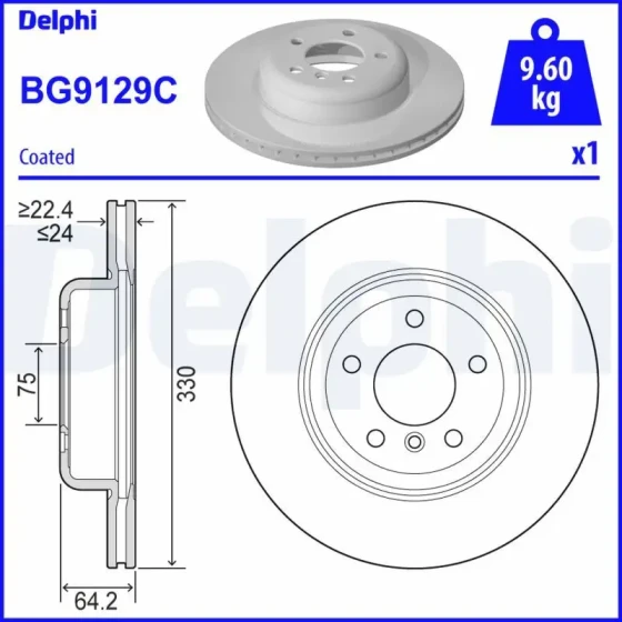 Delphi Ön Fren Diski – BG9129C ürün görseli
