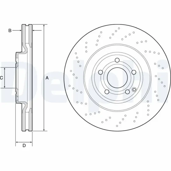 Delphi Ön Fren Diski – BG9192C / OEM A2184210412 ürün görseli
