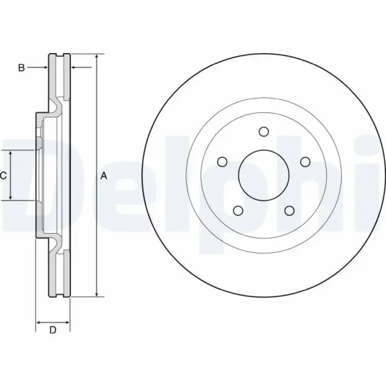 Delphi Ön Fren Diski – BG9195C / OEM 402065998R ürün görseli