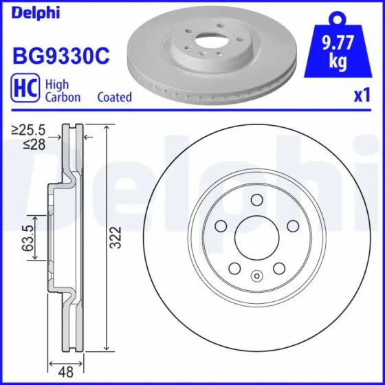 Delphi Ön Fren Diski – BG9330C ürün görseli
