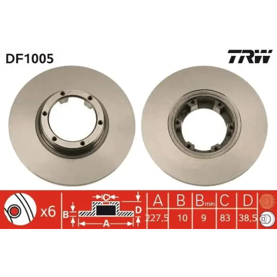 TRW Ön Fren Diski – DF1005 ürün görseli