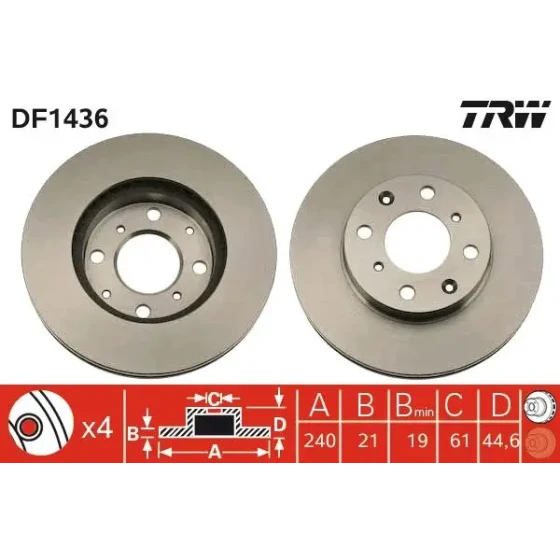 TRW Ön Fren Diski – DF1436 ürün görseli