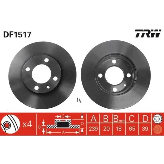 TRW Ön Fren Diski – DF1517 ürün görseli