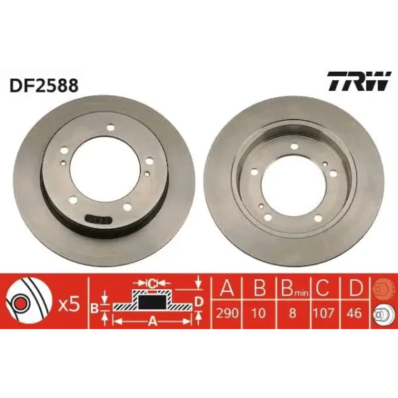 TRW Ön Fren Diski – DF2588 ürün görseli