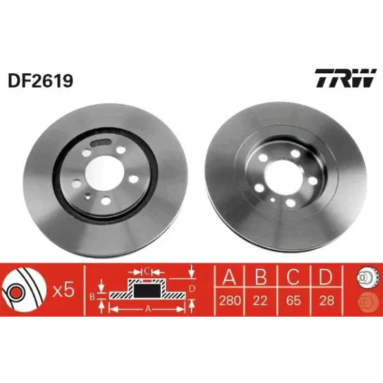 TRW Ön Fren Diski – DF2619 ürün görseli