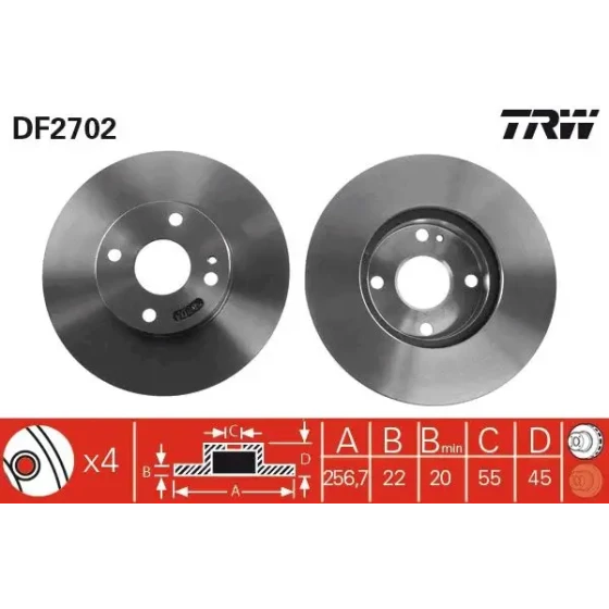 TRW Ön Fren Diski – DF2702 ürün görseli