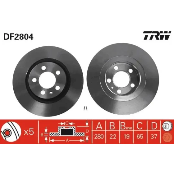 TRW Ön Fren Diski – DF2804 ürün görseli