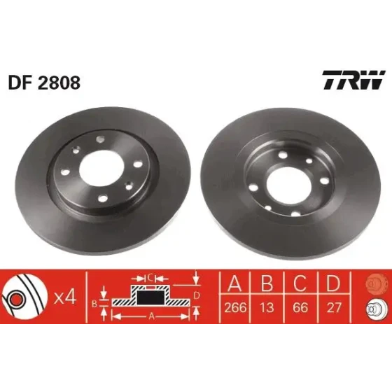 TRW Ön Fren Diski – DF2808 ürün görseli