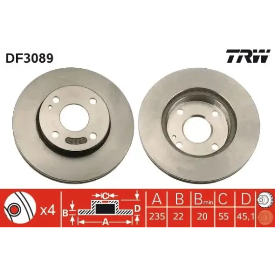 TRW Ön Fren Diski – DF3089 ürün görseli