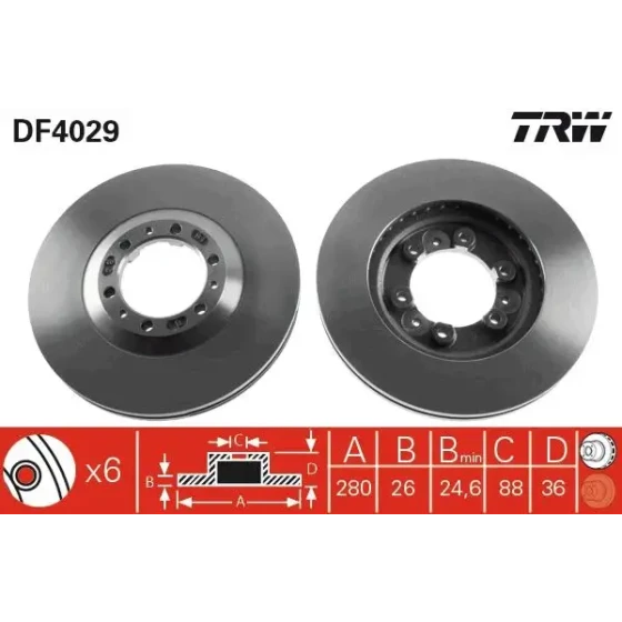 TRW Ön Fren Diski – DF4029 ürün görseli