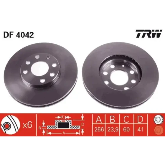 TRW Ön Fren Diski – DF4042 / OEM 90497879 ürün görseli