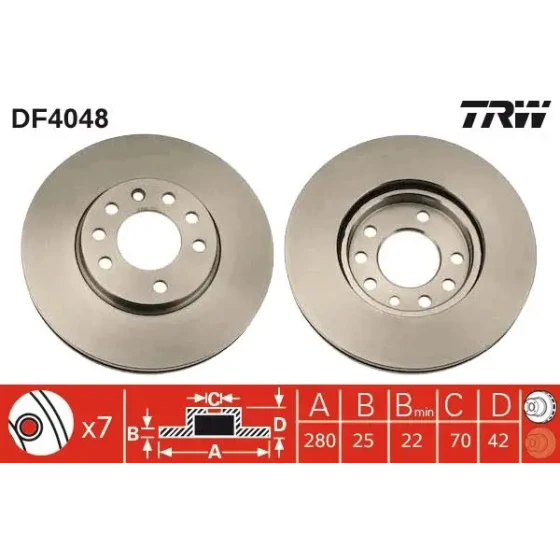 TRW Ön Fren Diski – DF4048 ürün görseli