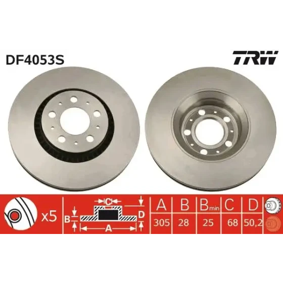 TRW Ön Fren Diski – DF4053S ürün görseli
