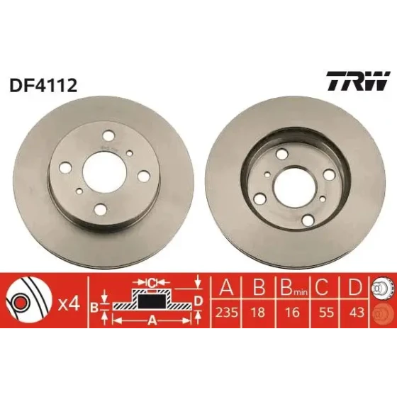 TRW Ön Fren Diski – DF4112 ürün görseli