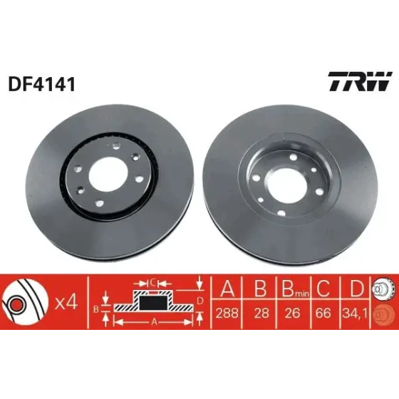 TRW Ön Fren Diski – DF4141 ürün görseli