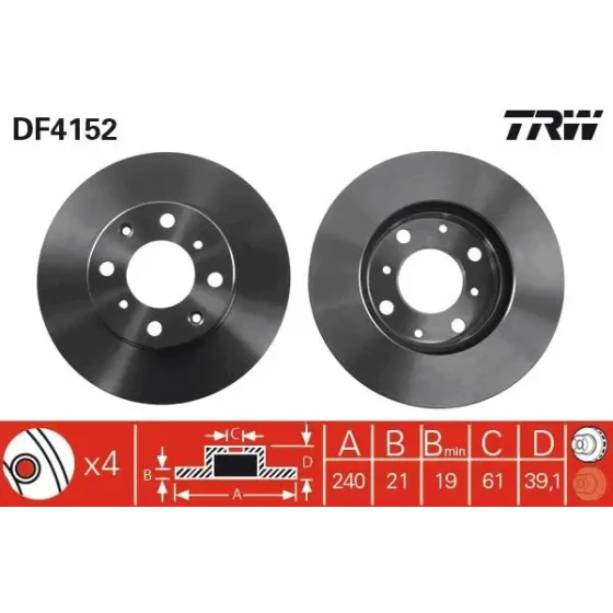 TRW Ön Fren Diski – DF4152 ürün görseli