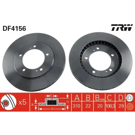 TRW Ön Fren Diski – DF4156 ürün görseli