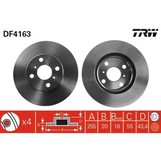 TRW Ön Fren Diski – DF4163 ürün görseli