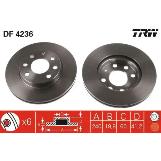 TRW Ön Fren Diski – DF4236 / OEM 9195985 ürün görseli