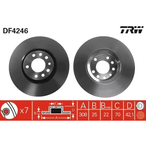 TRW Ön Fren Diski – DF4246 ürün görseli