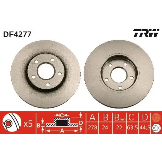TRW Ön Fren Diski – DF4277 ürün görseli