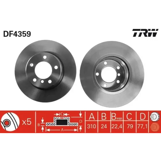 TRW Ön Fren Diski – DF4359 / OEM 34116764021 ürün görseli