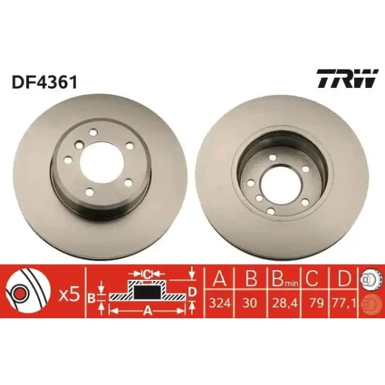 TRW Ön Fren Diski – DF4361 ürün görseli