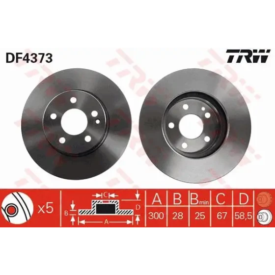 TRW Ön Fren Diski – DF4373 ürün görseli