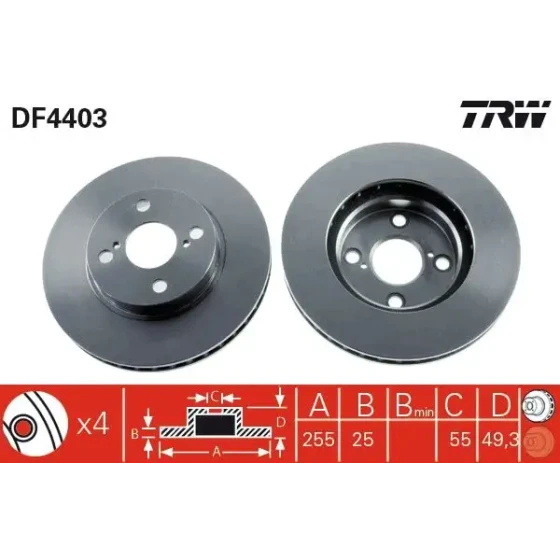 TRW Ön Fren Diski – DF4403 ürün görseli