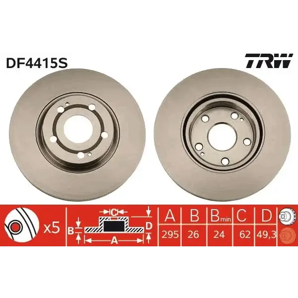 TRW Ön Fren Diski – DF4415S / OEM 435120F010