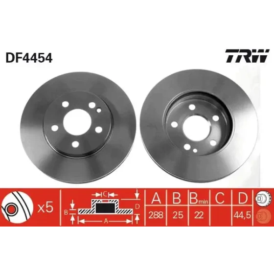 TRW Ön Fren Diski – DF4454 / OEM A1694211112 ürün görseli