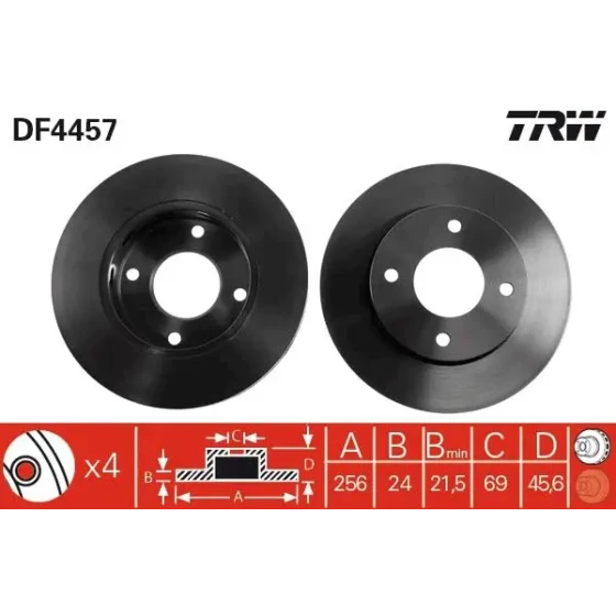 TRW Ön Fren Diski – DF4457 / OEM A4544200001 ürün görseli