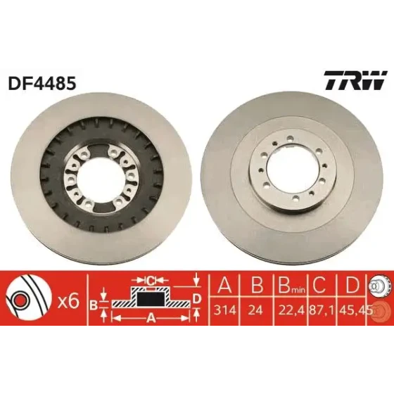 TRW Ön Fren Diski – DF4485 / OEM MB699716 ürün görseli