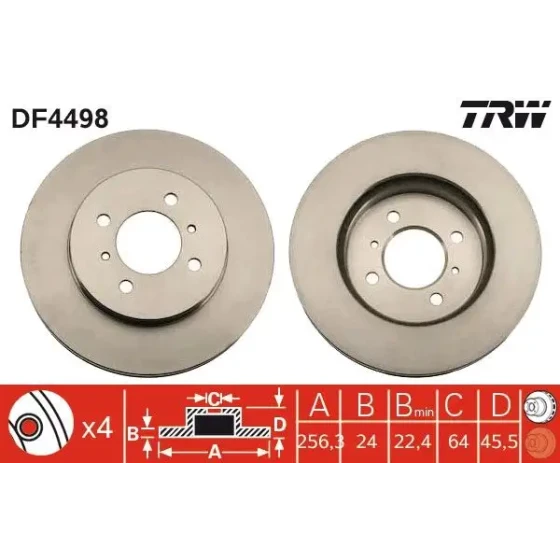 TRW Ön Fren Diski – DF4498 ürün görseli