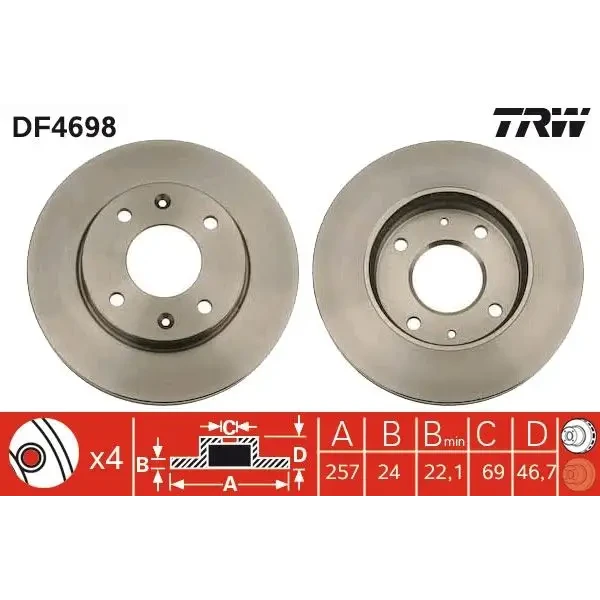 TRW Ön Fren Diski – DF4698