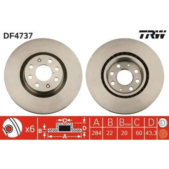 TRW Ön Fren Diski – DF4737 ürün görseli