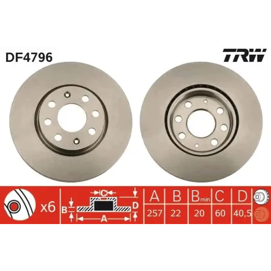 TRW Ön Fren Diski – DF4796 ürün görseli