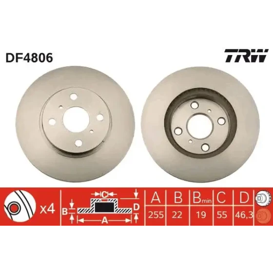 TRW Ön Fren Diski – DF4806 ürün görseli