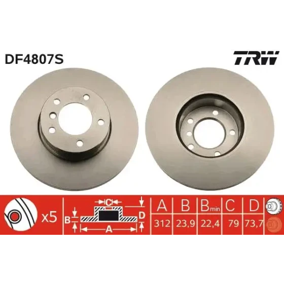 TRW Ön Fren Diski – DF4807S ürün görseli