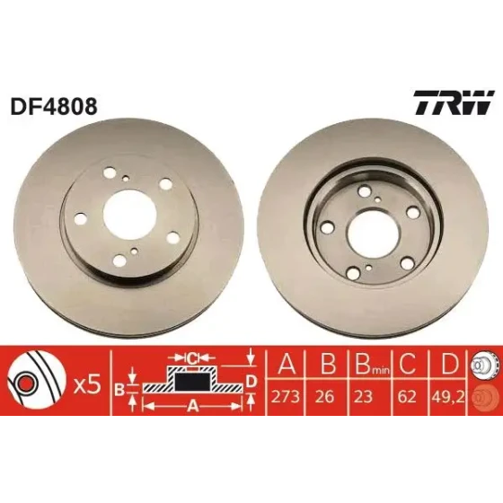 TRW Ön Fren Diski – DF4808 / OEM 4351212690 ürün görseli