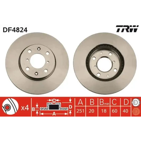 TRW Ön Fren Diski – DF4824 ürün görseli