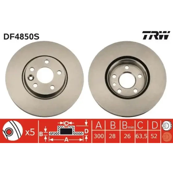 TRW Ön Fren Diski – DF4850S ürün görseli