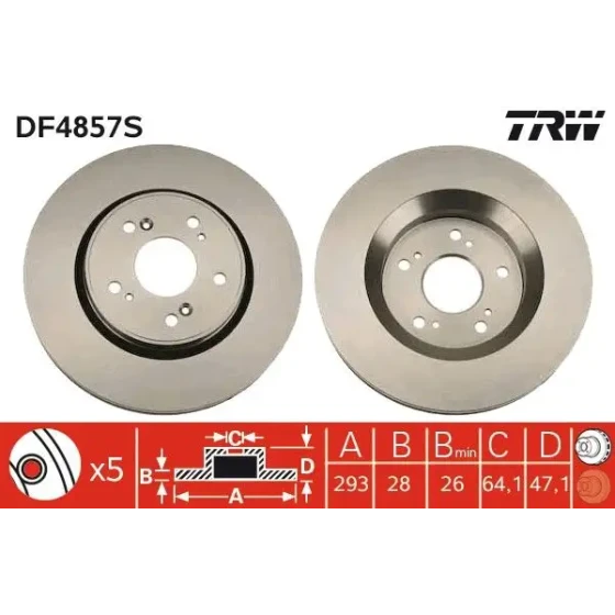 TRW Ön Fren Diski – DF4857S ürün görseli