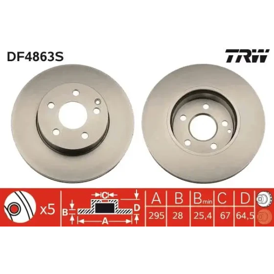 TRW Ön Fren Diski – DF4863S ürün görseli