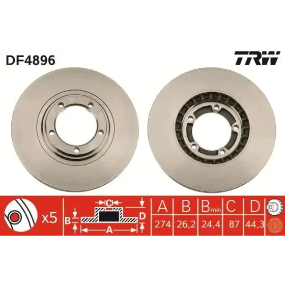 TRW Ön Fren Diski – DF4896 / OEM 581294A200 ürün görseli