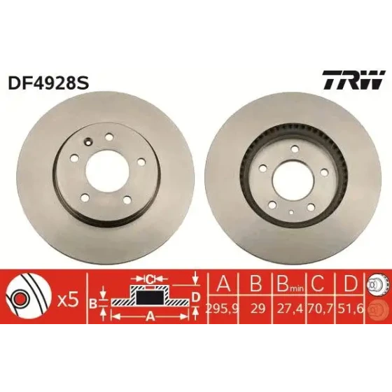 TRW Ön Fren Diski – DF4928S ürün görseli