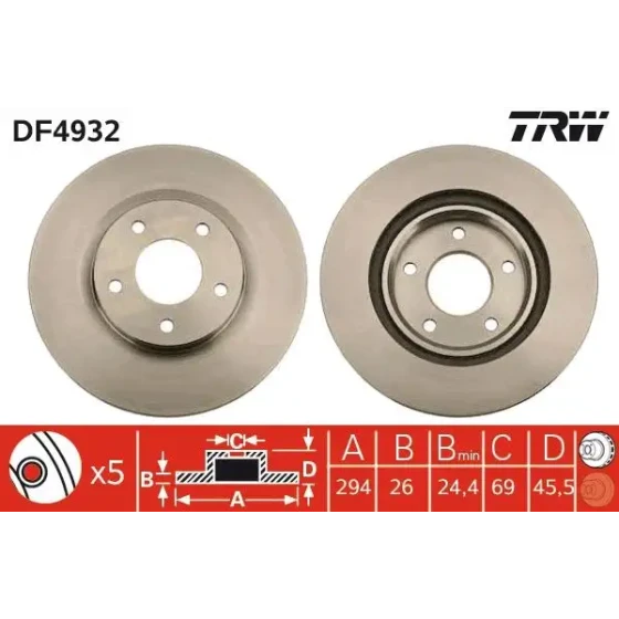 TRW Ön Fren Diski – DF4932 ürün görseli