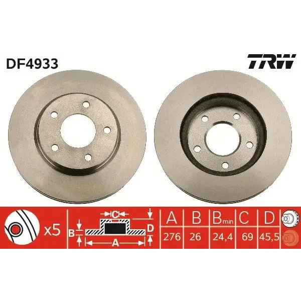 TRW Ön Fren Diski – DF4933